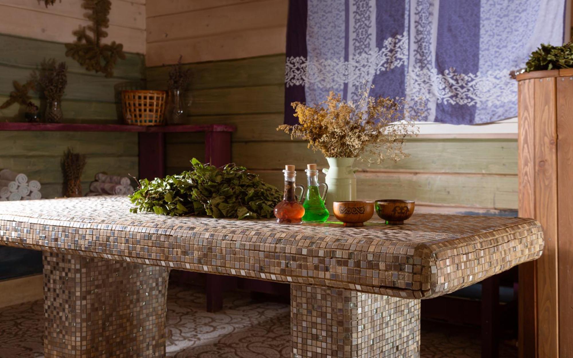 Rixos Borovoe Shchuchinsk Exterior foto A stone table in a sauna